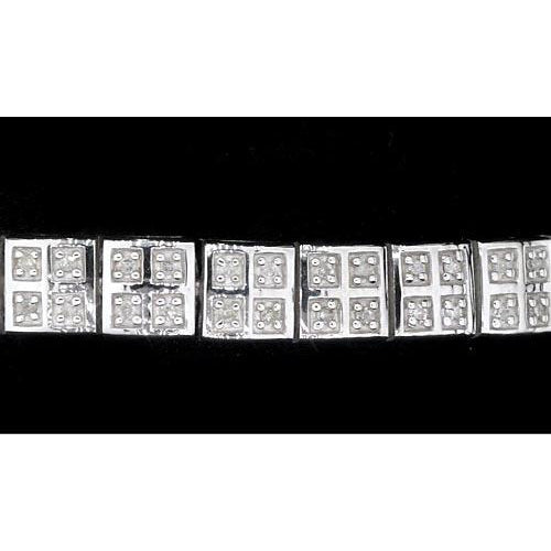 Ladies Genuine Diamond Tennis Bracelet 8 Carats White Gold 14K