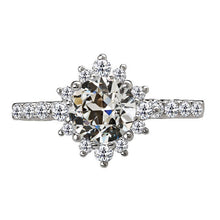 Ladies Genuine Halo Ring Round Old Mine Cut Diamond Star Style 5.50 Carats