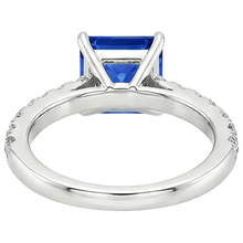 Ladies Gold Natural Earth Mined Diamond Ring Princess Blue Sapphire Accented 4.50 Carats