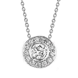 Ladies Gorgeous Real Diamonds Pendant 2.5 Carats Necklace White Gold 14K