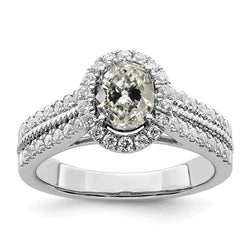 Ladies Halo Engagement Ring Oval Old Miner Natural Diamond 5.50 Carats