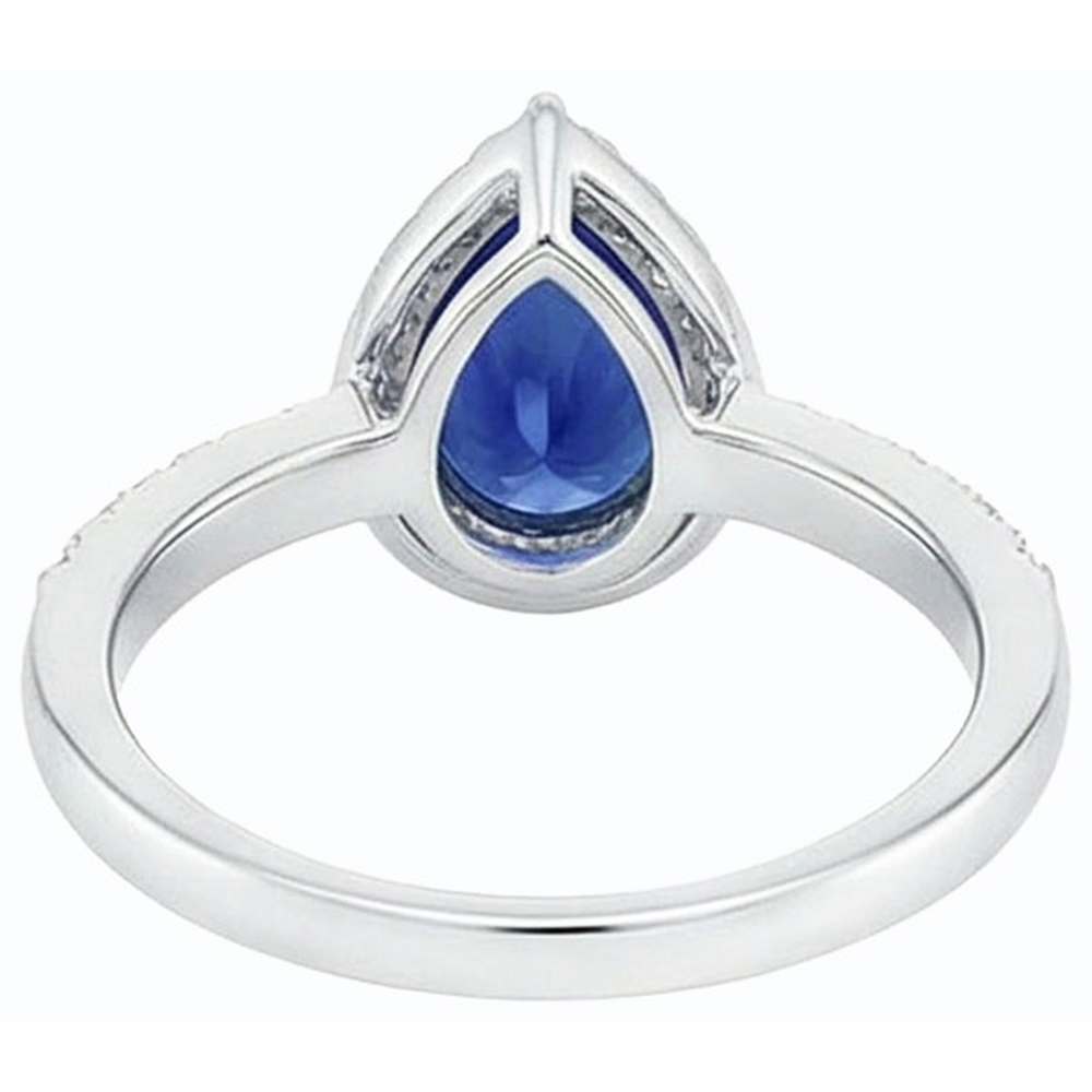 natural round sapphire 4ct ring side angle