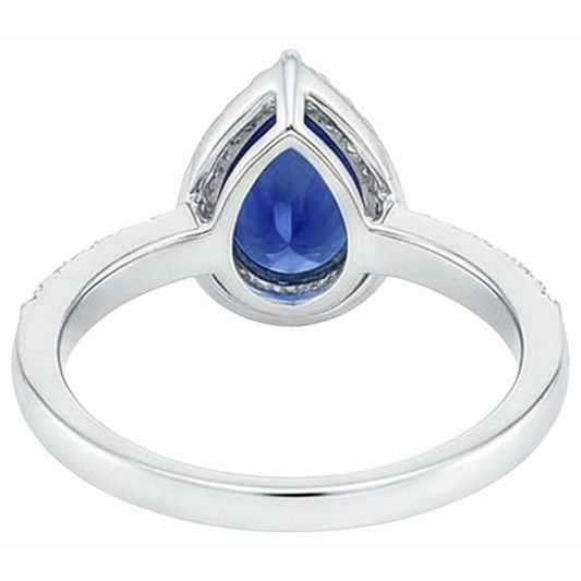 natural round sapphire 4ct ring side angle