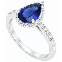natural round sapphire 4ct ring top view
