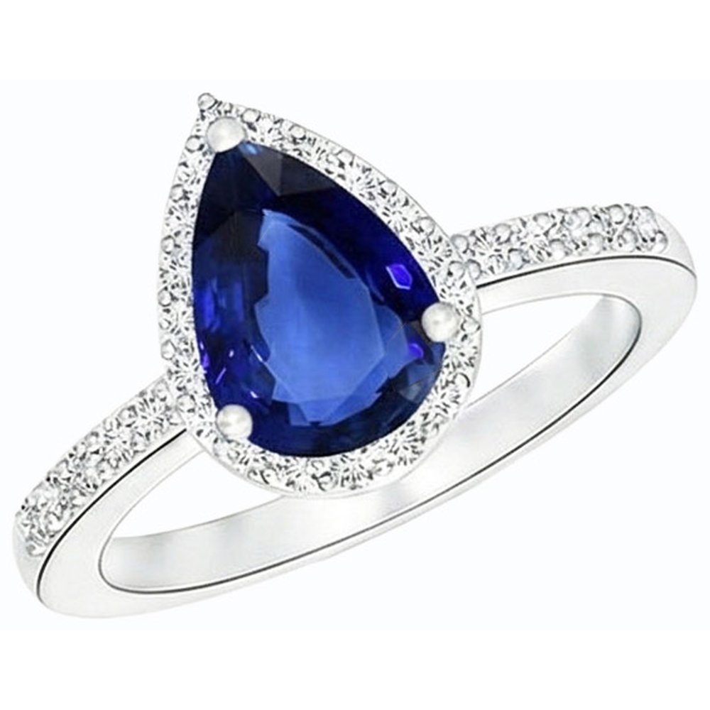 natural round sapphire 4ct ring profile view