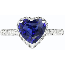natural round sapphire 3.50ct ring profile view