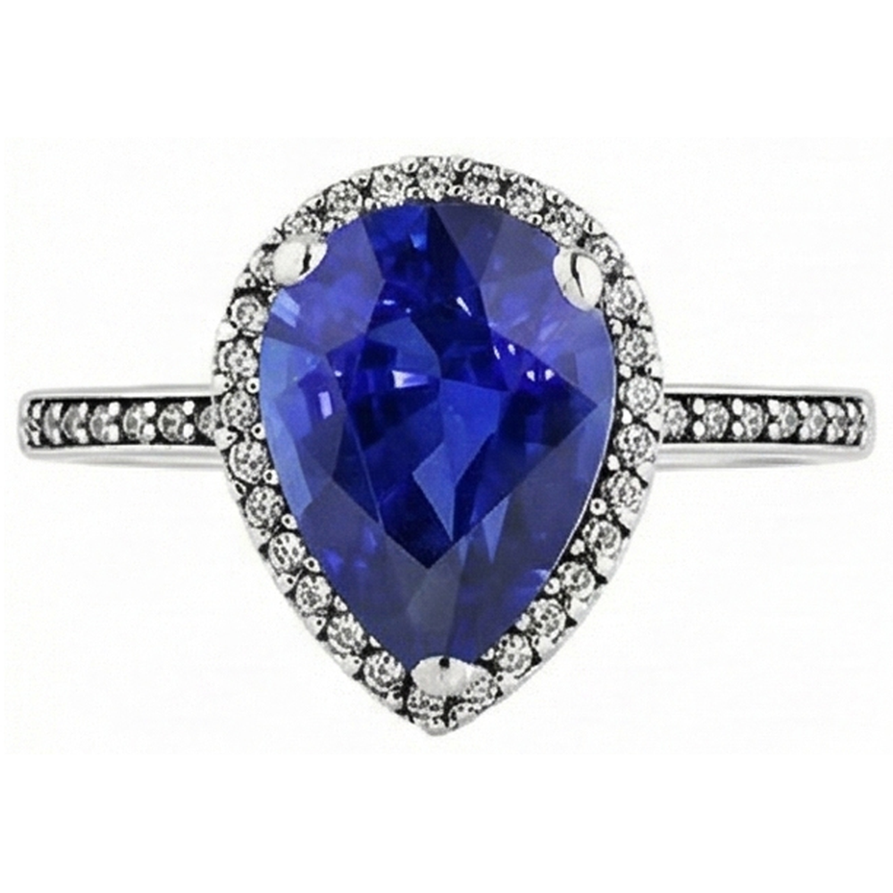 natural round sapphire 4ct ring side angle