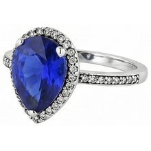 natural round sapphire 4ct ring profile view