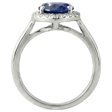 natural round sapphire 2.50ct ring profile view