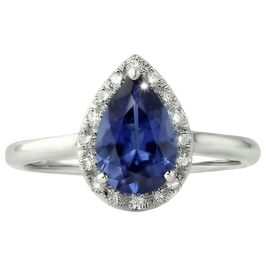 natural round sapphire 2.50ct ring side angle