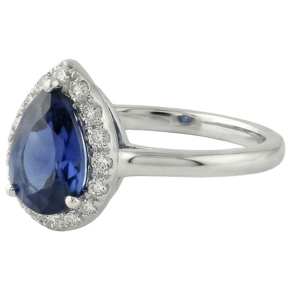natural round sapphire 2.50ct ring top view