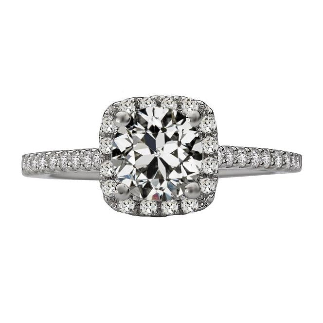 Ladies Halo Ring Round Old Miner Natural Diamond With Accents 5 Carats