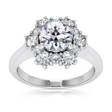 Ladies Halo Ring Round Old Miner Real Natural Earth Mined Diamond Prong Set 8.50 Carats