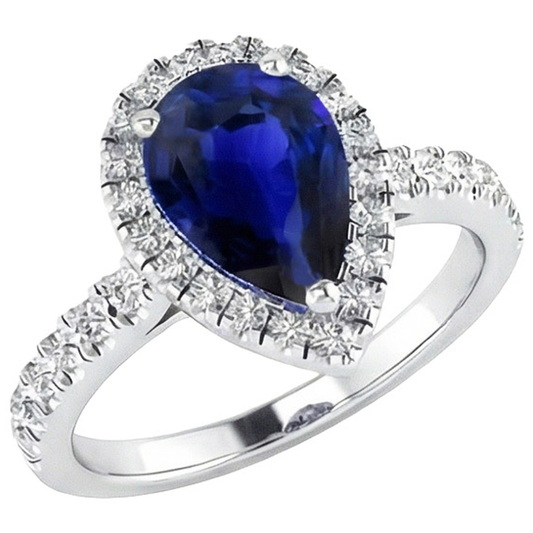 natural round sapphire 4ct ring front view