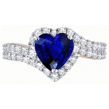 natural round sapphire 4.50ct ring top view
