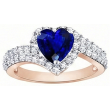 natural round sapphire 4.50ct ring profile view