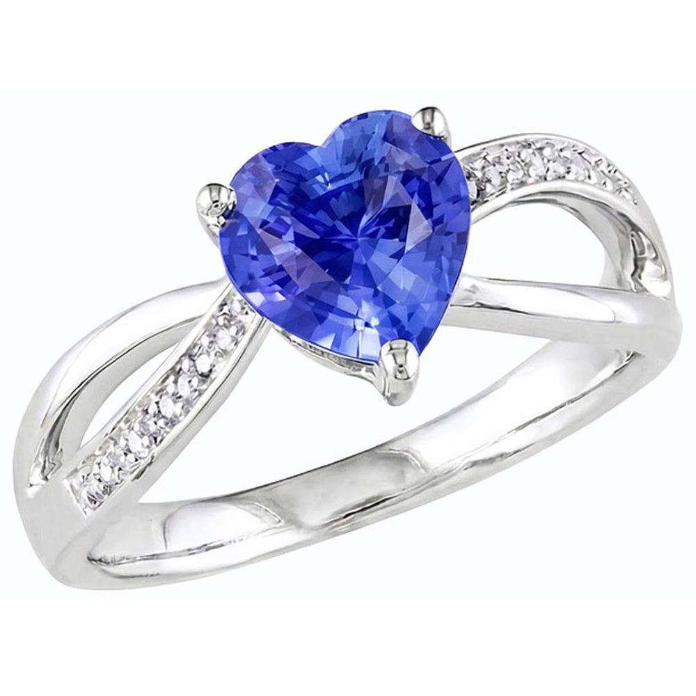 Ladies Heart Gemstone Blue Sapphire Ring 3.50 Carats Split Shank Jewellery