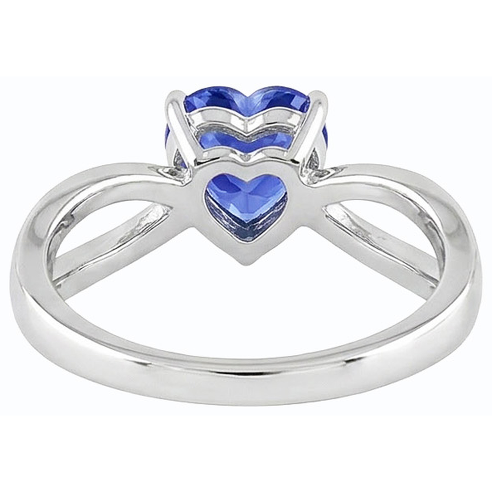 Ladies Heart Gemstone Blue Sapphire Ring 3.50 Carats Split Shank Jewellery