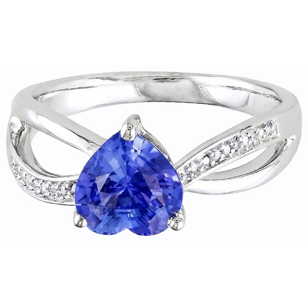 Ladies Heart Gemstone Blue Sapphire Ring 3.50 Carats Split Shank Jewellery