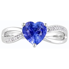 Ladies Heart Gemstone Blue Sapphire Ring 3.50 Carats Split Shank Jewellery