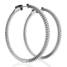 Ladies Hoop Earrings F Vvs1 4.30 Carats Real Diamonds White Gold 14K 2