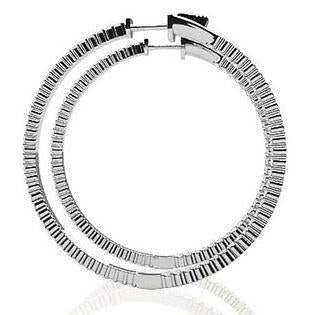 Ladies Hoop Earrings F Vvs1 4.30 Carats Real Diamonds White Gold 14K 3