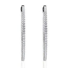 Ladies Hoop Earrings F Vvs1 4.30 Carats Real Diamonds White Gold 14K 4