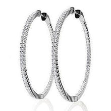 Ladies Hoop Earrings F Vvs1 4.30 Carats Real Diamonds White Gold 14K 5