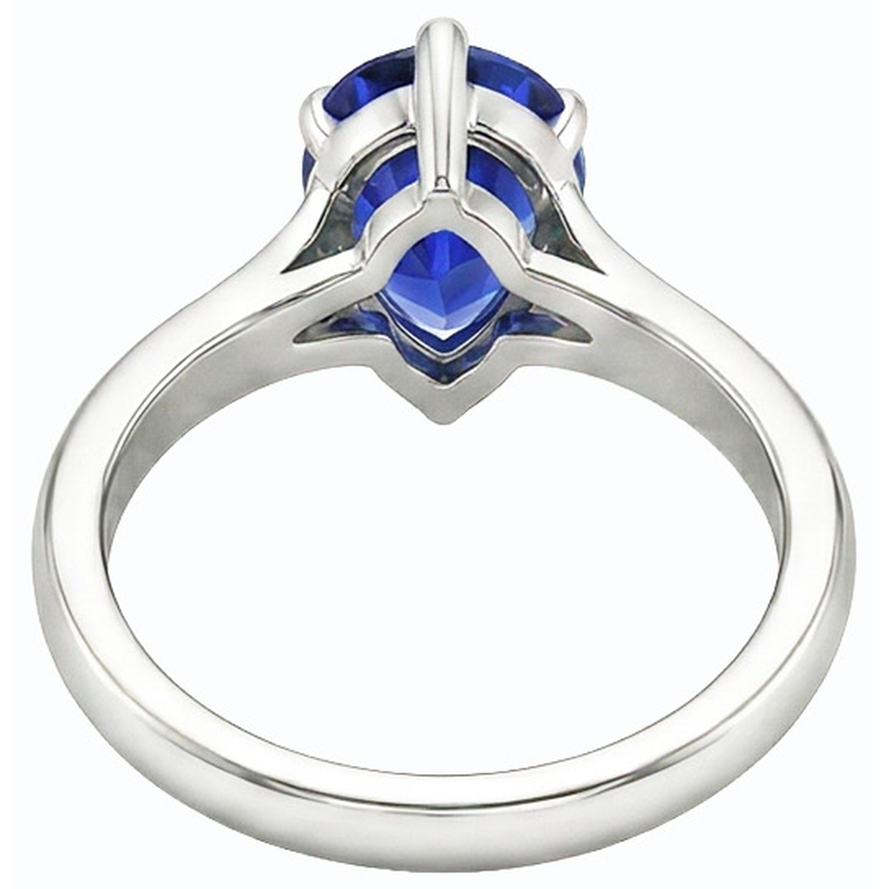 Ladies Jewellery Solitaire Pear Cut Ceylon Sapphire Ring 2 Carats