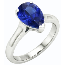 Ladies Jewellery Solitaire Pear Cut Ceylon Sapphire Ring 2 Carats
