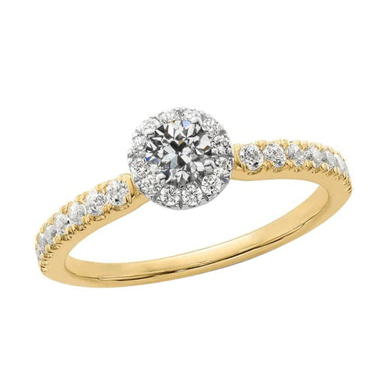 Ladies Jewelry Halo Old Mine Cut Real Diamond Ring Fishtail Set 2.75 Carats