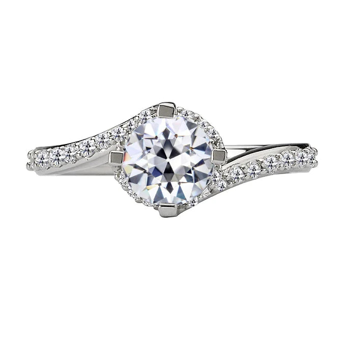 Ladies Jewelry Old Miner Real Diamond Ring Tension Style 4 Carats