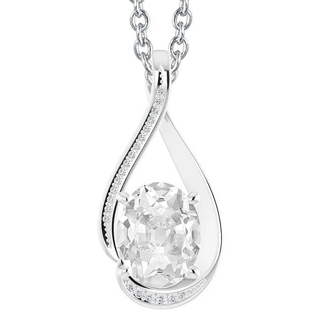 Ladies Jewelry Round & Oval Old Miner Genuine Diamond Pendant Slide 5 Carats