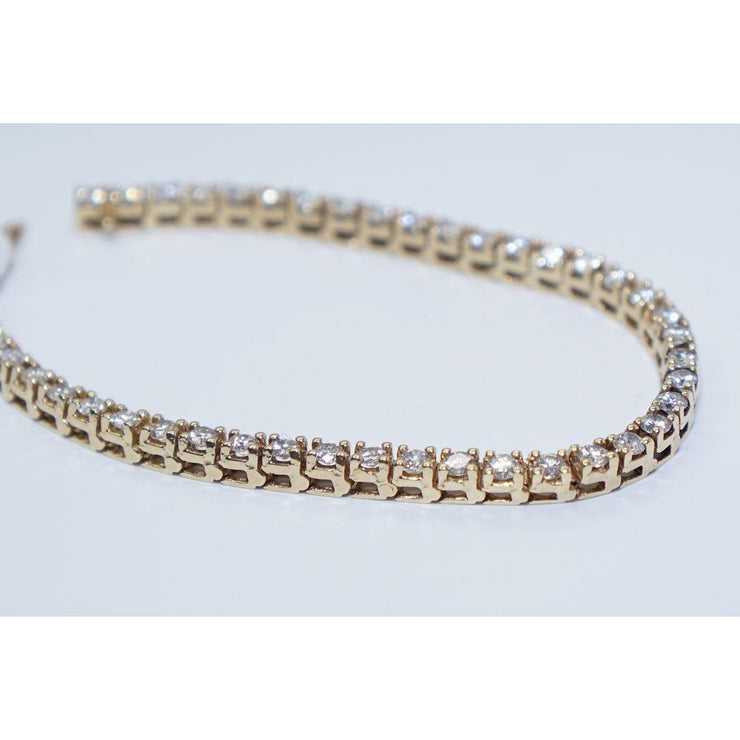 Ladies Natural Diamond Tennis Bracelet 5 Carats Yellow Gold Fine Jewelry New