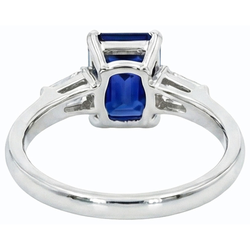 Natural Sapphire Ring 3ct - White Gold 14K
