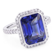 Ladies Natural Earth Mined Diamond Engagement Ring Bezel Set Sapphire Radiant 4.50 Carats