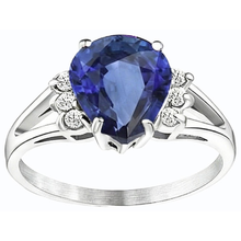 natural round sapphire 3.50ct ring top view