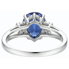 natural round sapphire 3.50ct ring profile view
