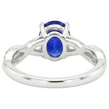 Ladies Natural Earth Mined Diamond Engagement Ring Oval Blue Sapphire & Diamonds 5 Carats