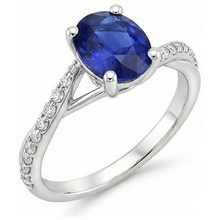 natural round sapphire 3ct ring side angle
