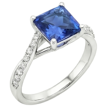 natural round sapphire 3.75ct ring top view