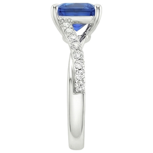 natural round sapphire 3.75ct ring profile view