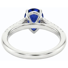 natural round sapphire 3ct ring front view