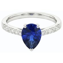 natural round sapphire 3ct ring side angle