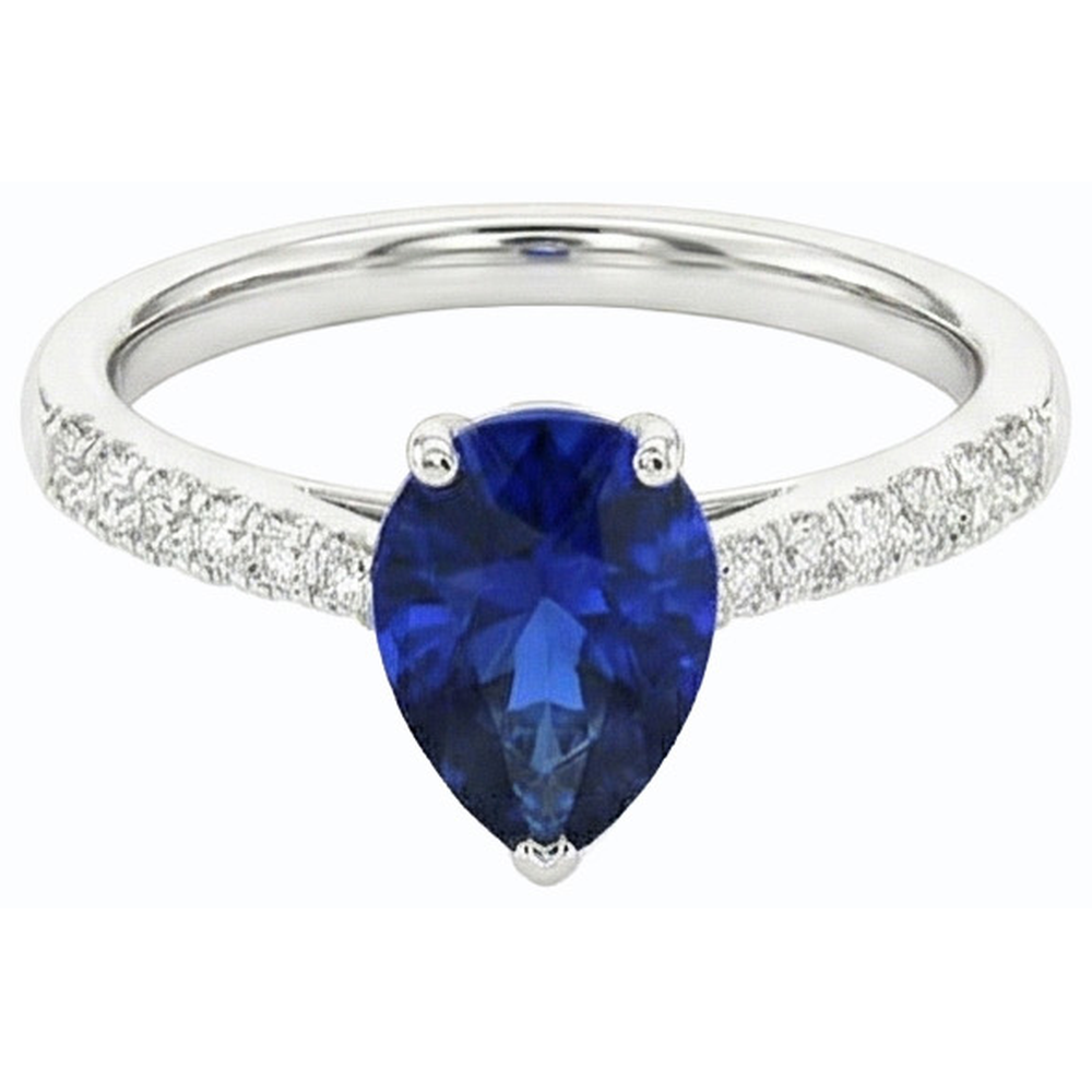 natural round sapphire 3ct ring side angle