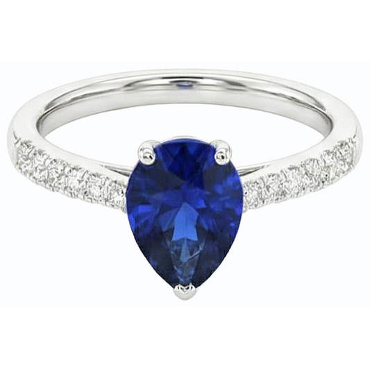 natural round sapphire 3ct ring side angle