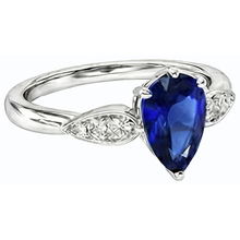 Ladies Natural Earth Mined Diamond Jewellery Ceylon Sapphire Ring 2 Carats White Gold 14K