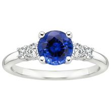 Ladies Natural Earth Mined Diamond Jewellery Round Ceylon Sapphire Five Stone 2.50 Carats
