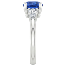 Ladies Natural Earth Mined Diamond Jewellery Round Ceylon Sapphire Five Stone 2.50 Carats