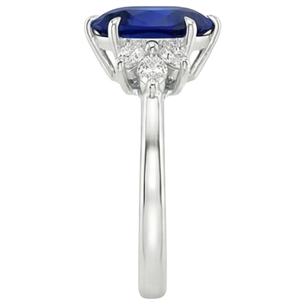 natural pear sapphire 7.25ct ring on white background
